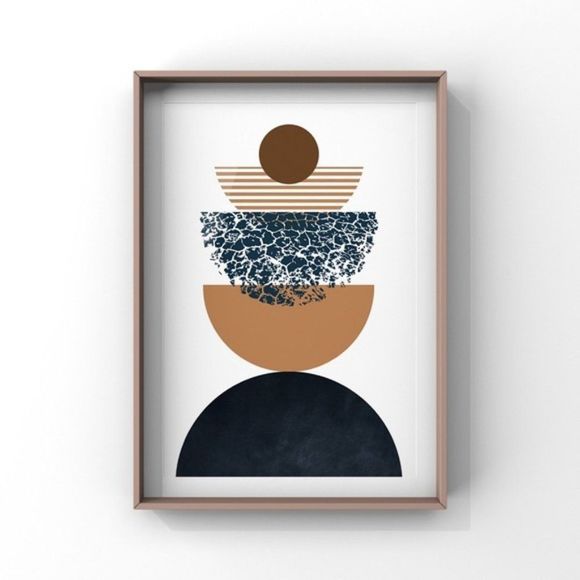 Scandinavian modern MCM boho abstract art print - Picture 1 of 3